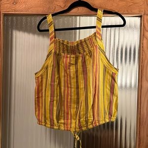 Prana Sleeveless Smocked Crop Top. NWOT